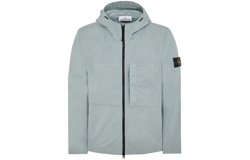 STONE ISLAND Supima® Light Blue Zip-Up Hoodie Jacket Unisex 781543310-V0041