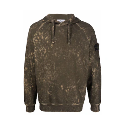 Stone Island Tie-Dye Pullover Hoodie Brown Sweatshirt 751561338-V0079