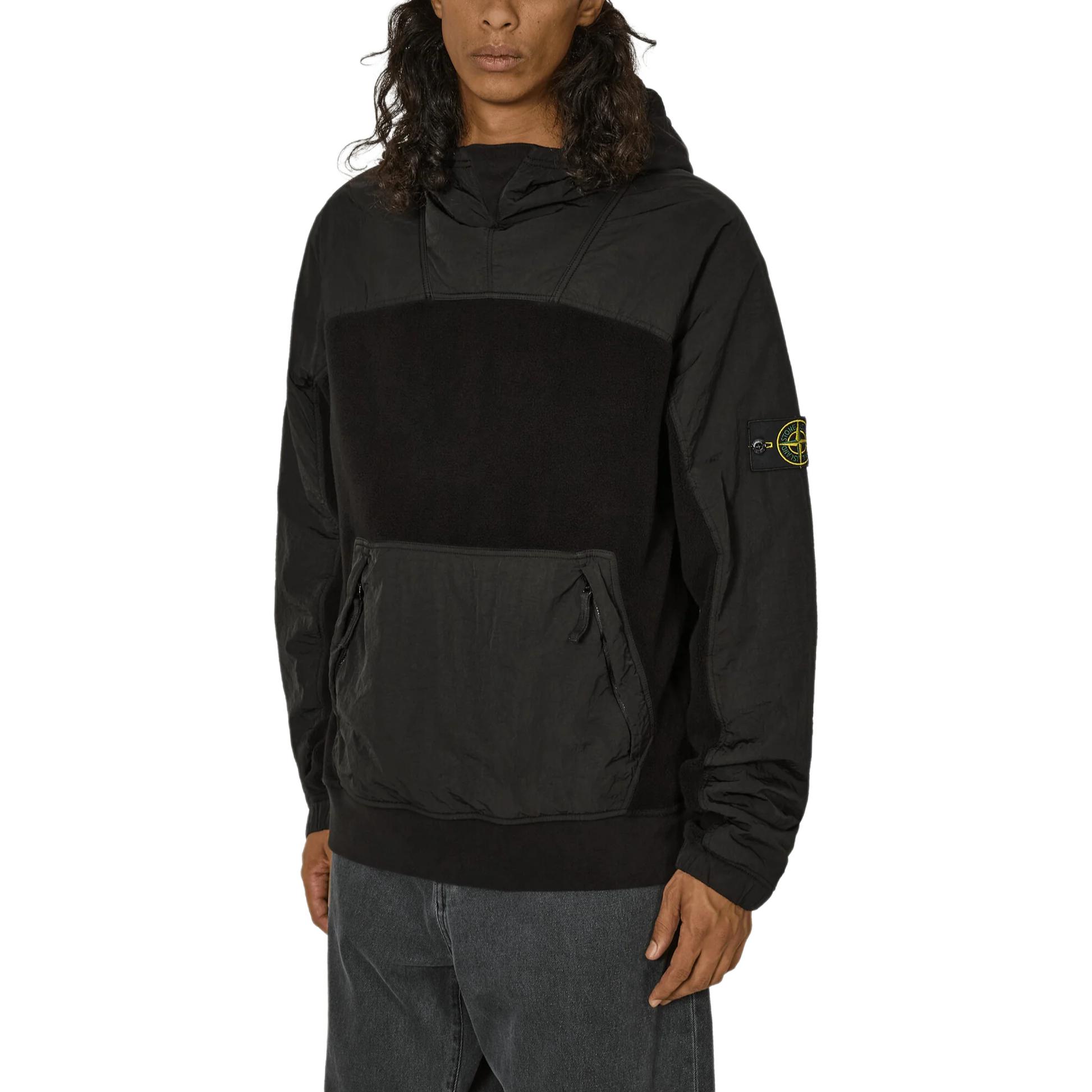 Stone Island Two-Tone Logo Hoodie Black 811562653-V0029