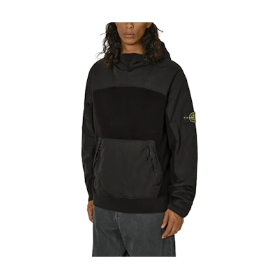 Stone Island Two-Tone Logo Hoodie Black 811562653-V0029