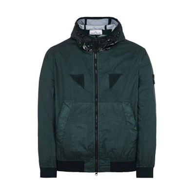 Stone Island Two-Tone Zip Hoodie Jacket - Dark Green 781540723-V0053