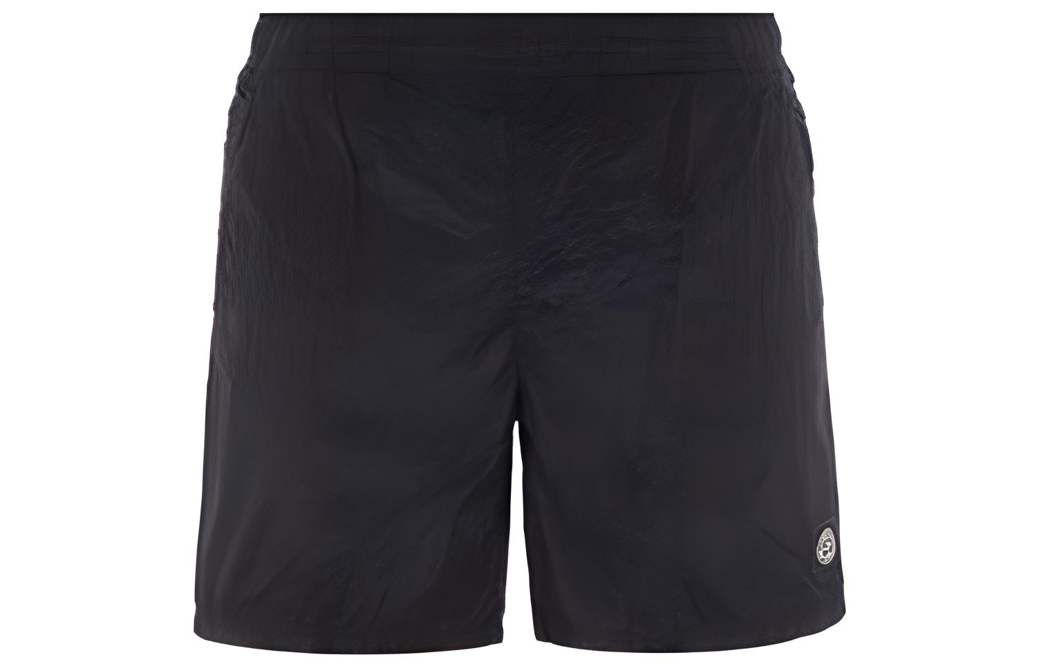 STONE ISLAND Unisex Black Solid Color Casual Straight Shorts 1015B0943-V0065