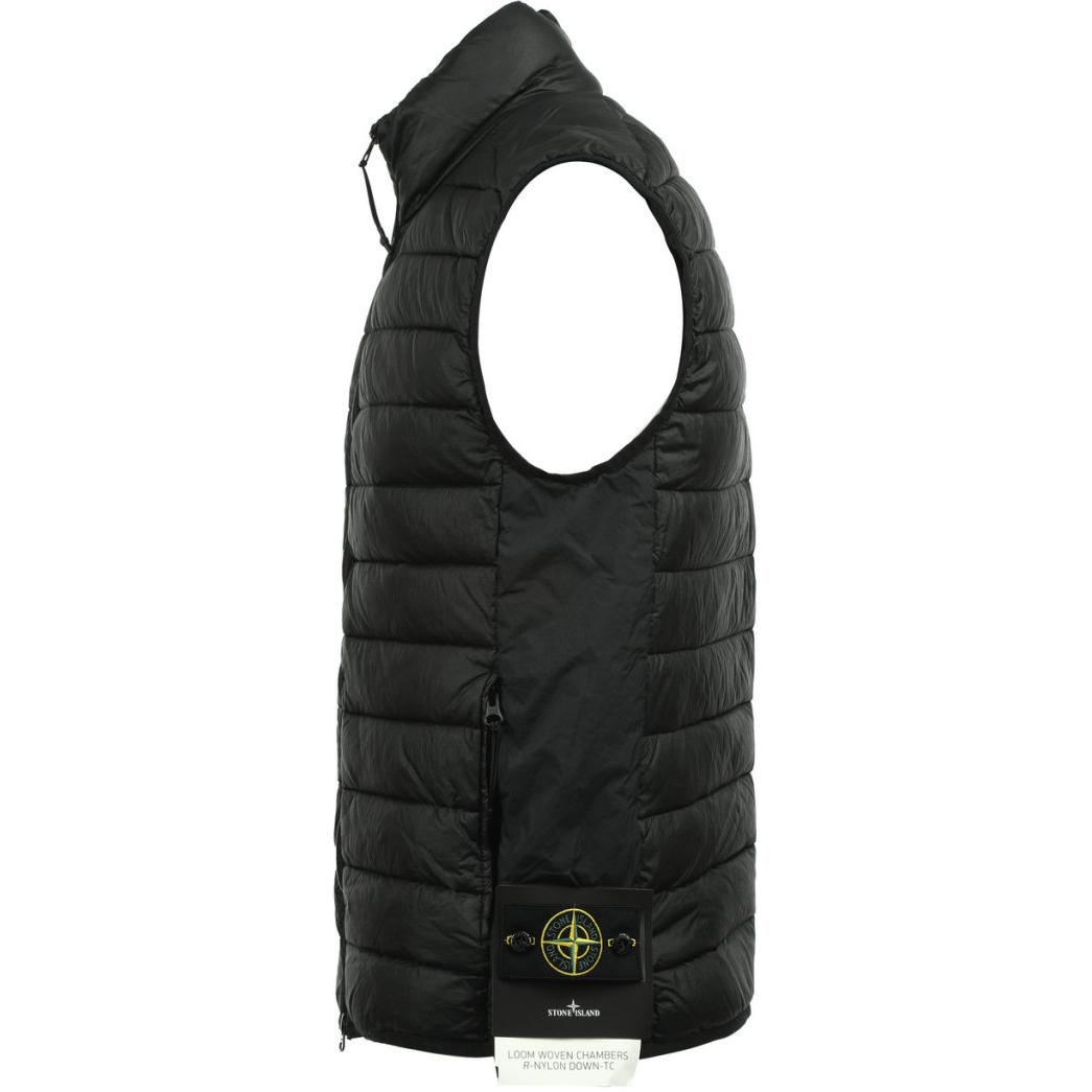 Shop Stone Island 男女黑色拉链无袖马甲. 8115G0724-A0029