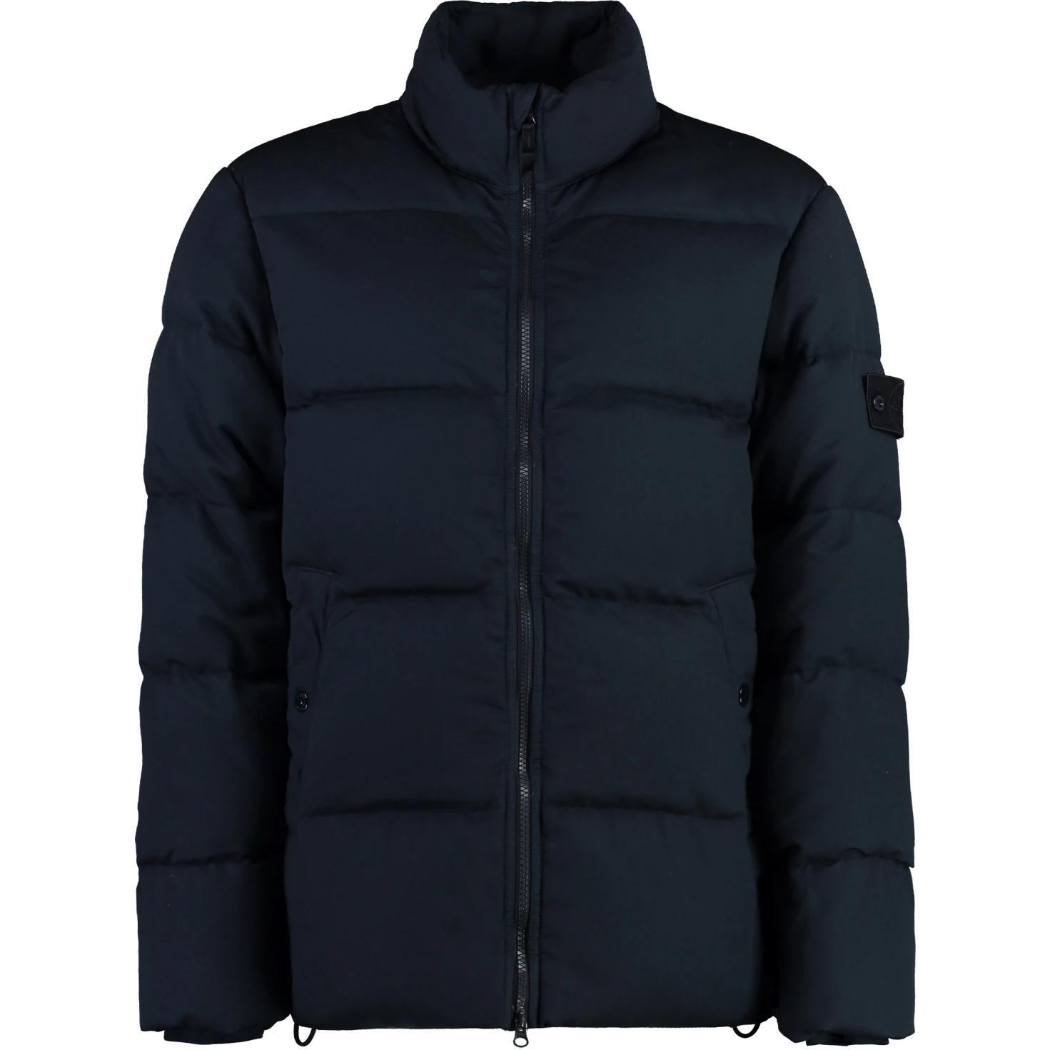 STONE ISLAND Unisex Blue Wool Logo Insulated Zip-Up Jacket with Stand Collar 8115453F3-V0020 圖 2