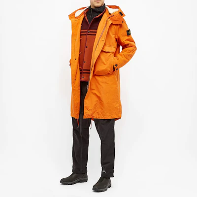 STONE ISLAND Unisex Jaket Parka Hooded Liner Boleh Tanggal - Jingga. 711570449-V0032 Details for STONE ISLAND Unisex Jaket Parka Hooded Liner Boleh Tanggal - Jingga. 711570449-V0032