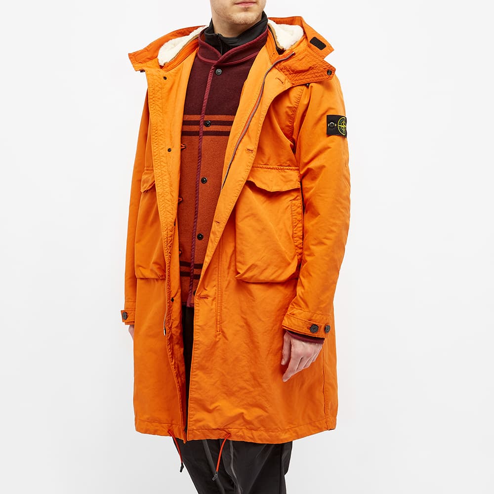 Sizing STONE ISLAND Unisex Jaket Parka Hooded Liner Boleh Tanggal - Jingga. 711570449-V0032