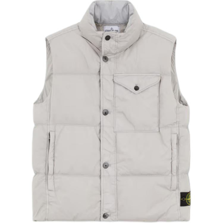Stone Island Unisex Grey Down-Filled Sleeveless Vest Jacket. 8115G0223-V0060