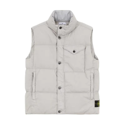 Stone Island Unisex Grey Down-Filled Sleeveless Vest Jacket. 8115G0223-V0060