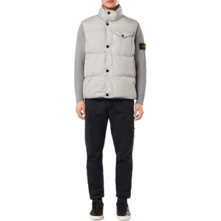Stone Island Unisex Grey Down-Filled Sleeveless Vest Jacket. 8115G0223-V0060 圖 4