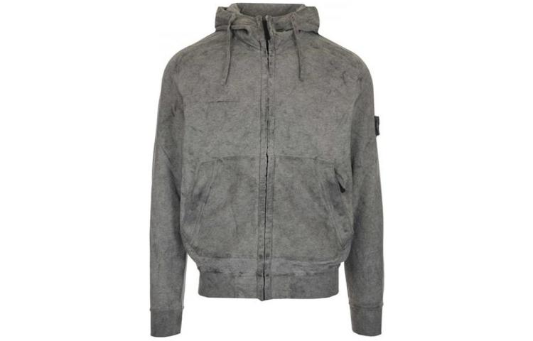 Stone Island Vintage Washed Grey Zip-Up Hoodie Jacket 741562190-V1M29
