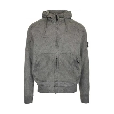 Stone Island Vintage Washed Grey Zip-Up Hoodie Jacket 741562190-V1M29