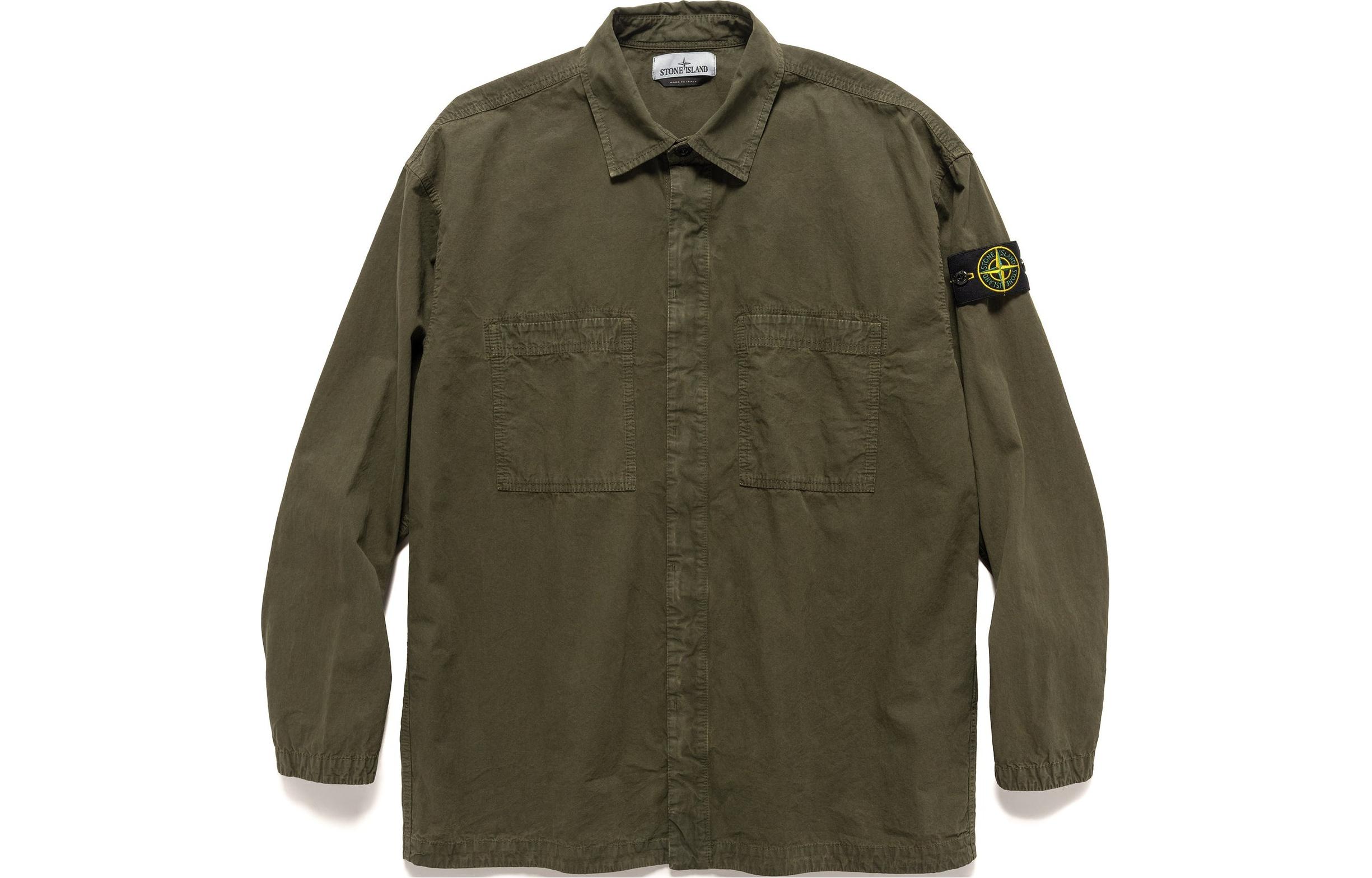 Stone Island Washed Badge Zip Jacket Deep Green 7915112WN-V0158