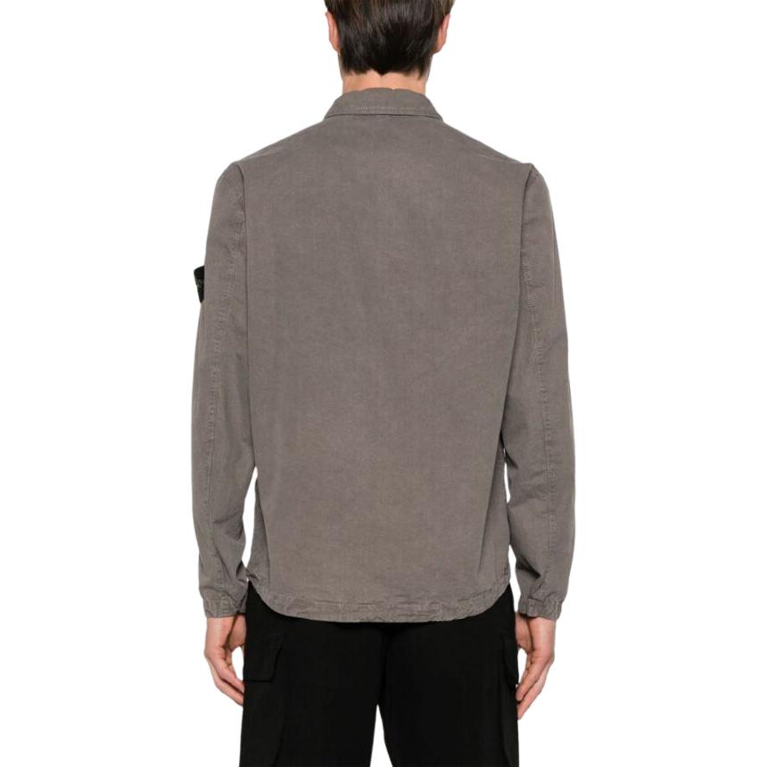 STONE ISLAND Washed Cotton Pocket Zip-Up Shirt Jacket Brown  Fashion. 8015119WN-V0192 圖 5