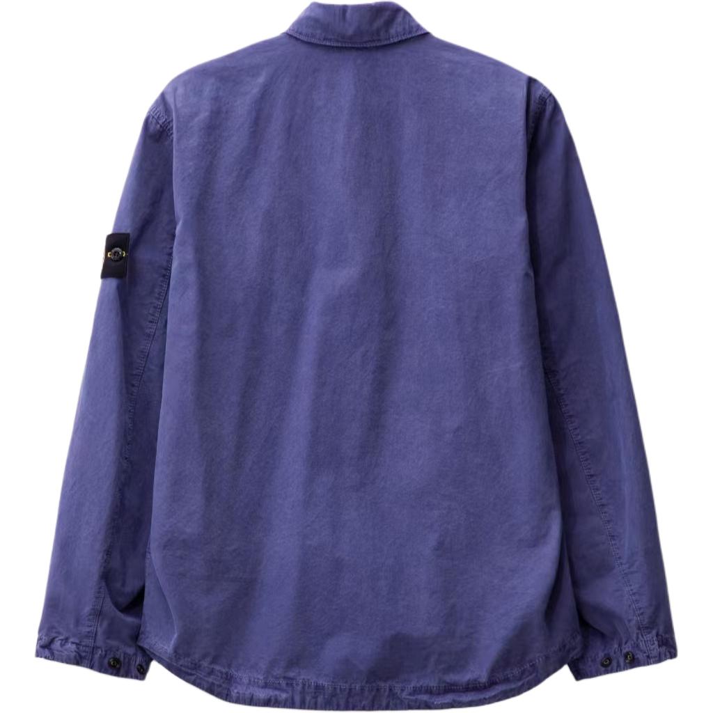STONE ISLAND Washed Cotton Zip-Up Shirt Jacket Purple Male 8015119WN-V0147 圖 3