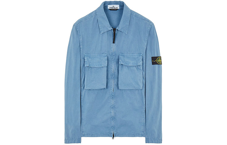 Stone Island Washed Double Pocket Long Sleeve Jacket Men’s - Sugar Gray 7615114WN-V0146