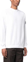 Shop Stone Island 白色圓領徽標補丁長袖休閒運動衫 791561352-V0001
