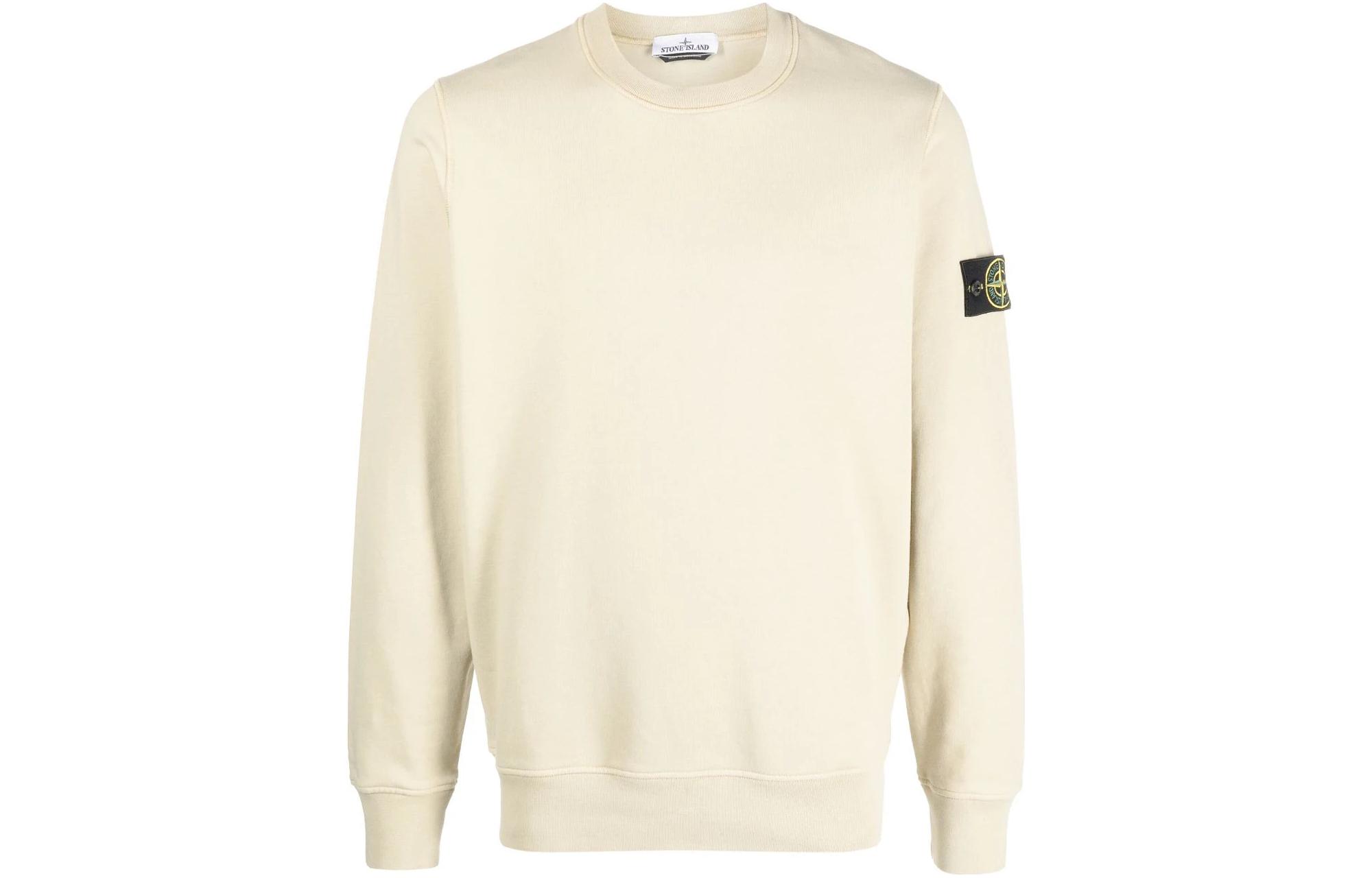 Stone Island White Crewneck Loose Fit Long Sleeve Sweatshirt 791567555-V0197