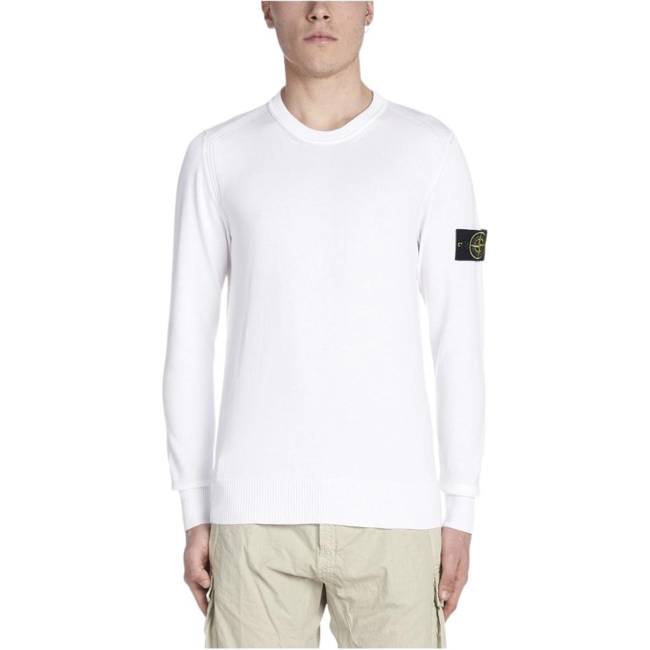 Stone Island White Crewneck Pullover Long Sleeve Sweatshirt 7015510B2-V0001