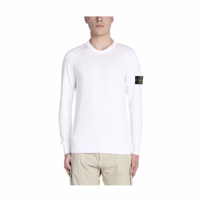 Stone Island White Crewneck Pullover Long Sleeve Sweatshirt 7015510B2-V0001
