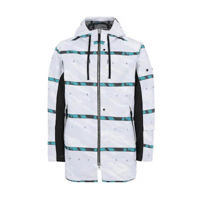 Stone Island White Drawstring Hooded Long Sleeve Jacket Men 721940212-V0001