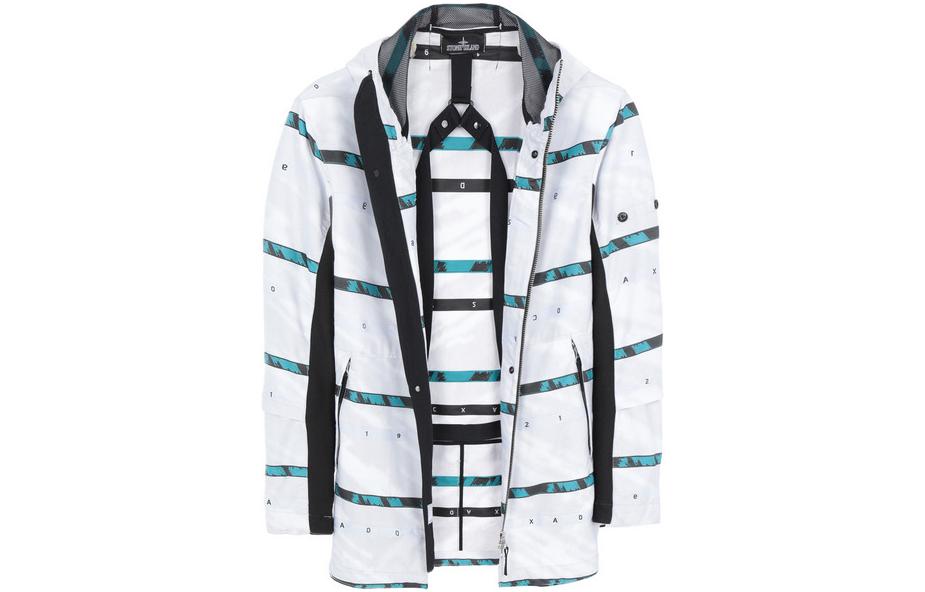 Stone Island White Drawstring Hooded Long Sleeve Jacket Men 721940212-V0001 圖 3