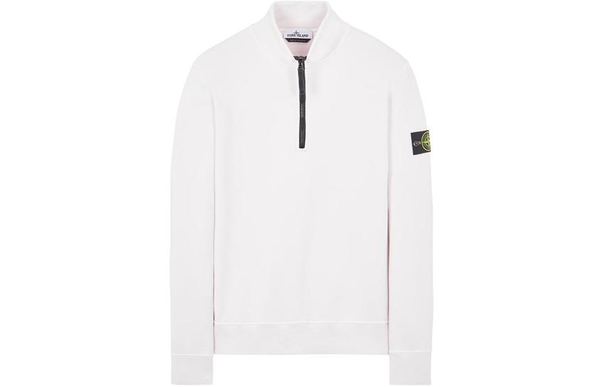 Stone Island White Half-Zip Pullover Fitted Sweatshirt 7815533D2-V0099