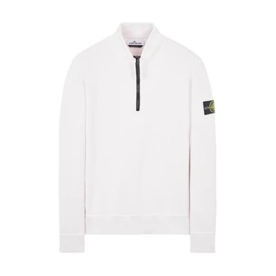 Stone Island White Half-Zip Pullover Fitted Sweatshirt 7815533D2-V0099