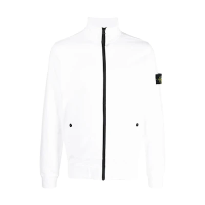 Stone Island White Logo Hoodie Zip-Up Jacket Long Sleeve 791562820-V0001