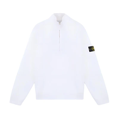 Stone Island White Logo Pullover Sweatshirt for Men 811563420-V0001