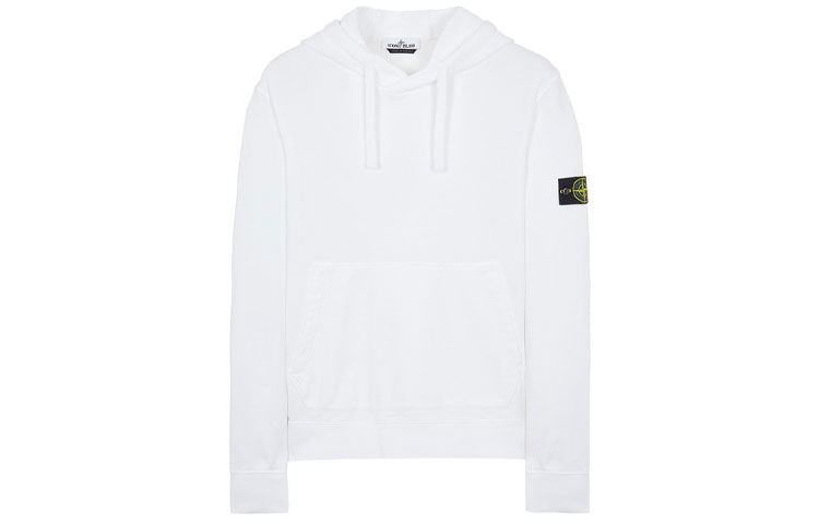 Stone Island White Pullover Hoodie - Autumn Collection 761564151-V0001