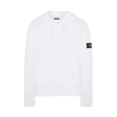 Stone Island White Pullover Hoodie - Autumn Collection 761564151-V0001