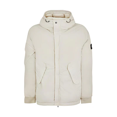 Stone Island White Slim Fit Long Sleeve Zip Hoodie Jacket 791542521-V0097