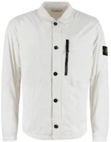 Stone Island White Solid Color Collared Button-Up Jacket Long Sleeve 761541431-V0003 Stone Island White Solid Color Collared Button-Up Jacket Long Sleeve 761541431-V0003