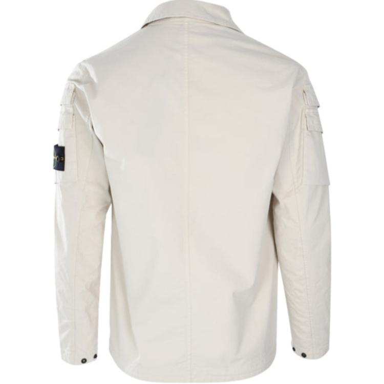 Stone Island White Zip-Up Collared Loose-Fit Jacket for Men 791510610-V0097 圖 3