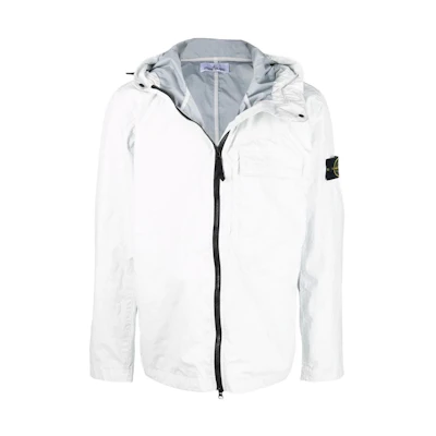 Stone Island White Zip-Up Long-Sleeve Jacket for Men 761540223-V0003