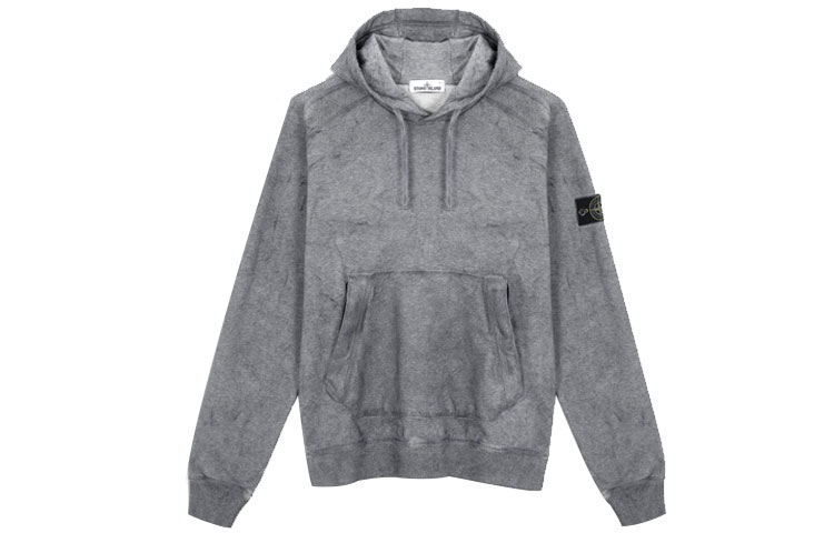 Stone Island Winter Pullover Hoodie Grey  Fleece with Logo Patch. 731562090-V1M29 圖 2