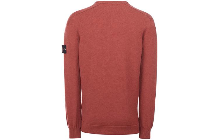 Stone Island Wool Crewneck Pullover Sweatshirt Men’s Brick Red 7515508A1-V0015