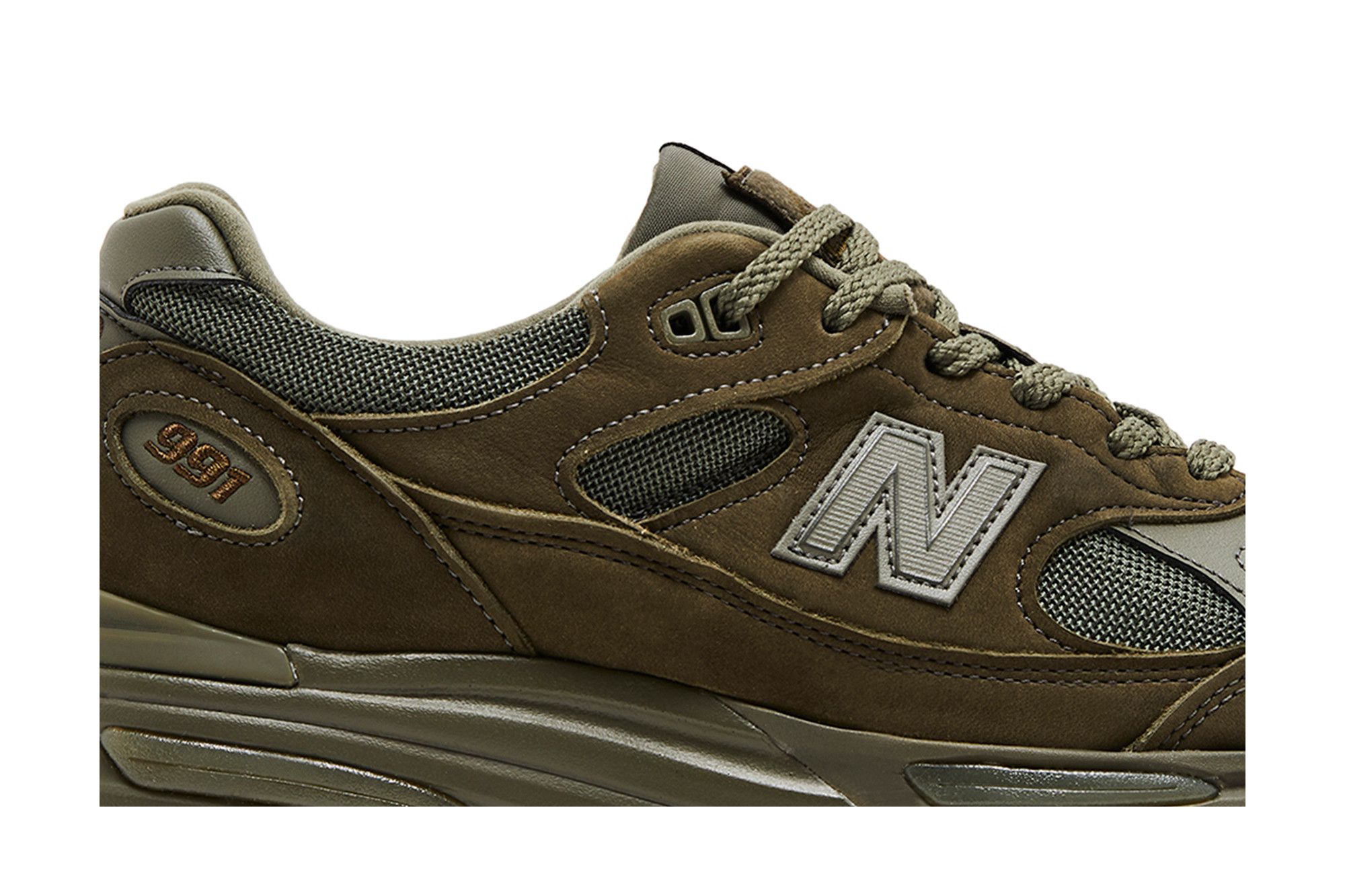 Lookbook Stone Island x New Balance 991v2 Made in England 'Ghost Pack - Military Green' U991SC2