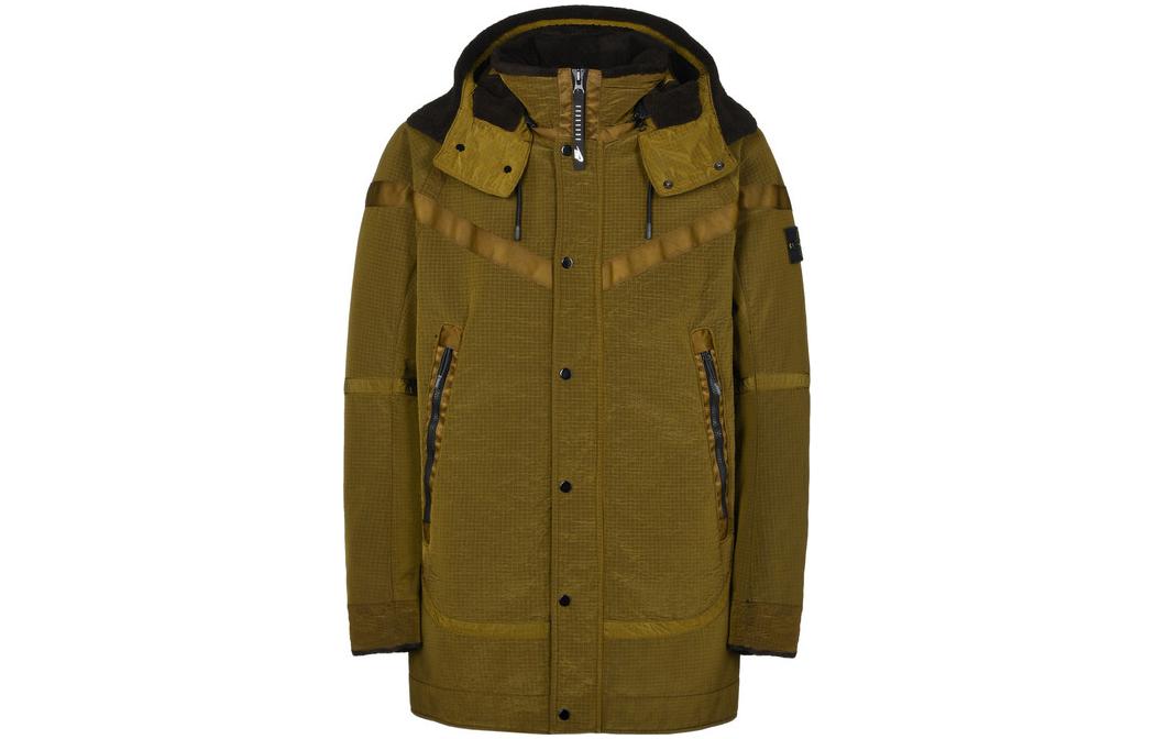 STONE ISLAND NikeLab FW22 Brown Hooded Mid-Length Jacket  Collaboration. 6525401N1-V0054