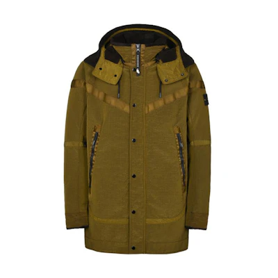 STONE ISLAND NikeLab FW22 Brown Hooded Mid-Length Jacket Collaboration. 6525401N1-V0054