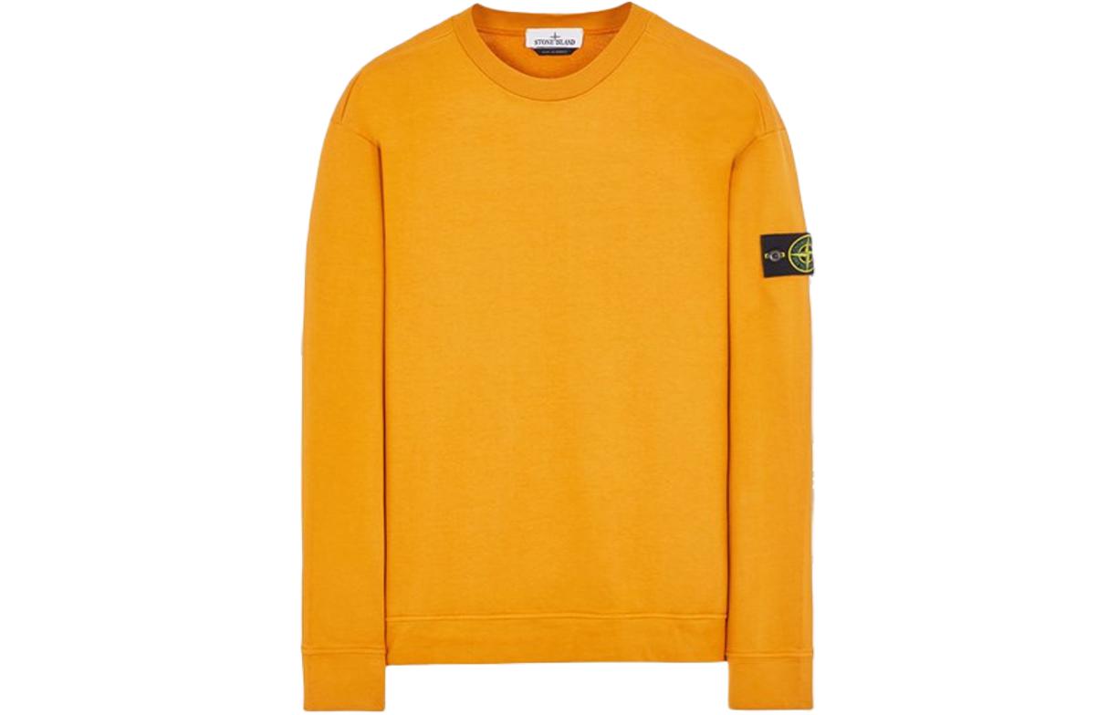 Stone Island Yellow Crewneck Pullover Sweatshirt Long Sleeve 791563750-V0013