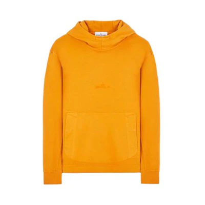 Stone Island Yellow Fleece-Lined Loose Fit Hoodie for Men 791565577-V0013