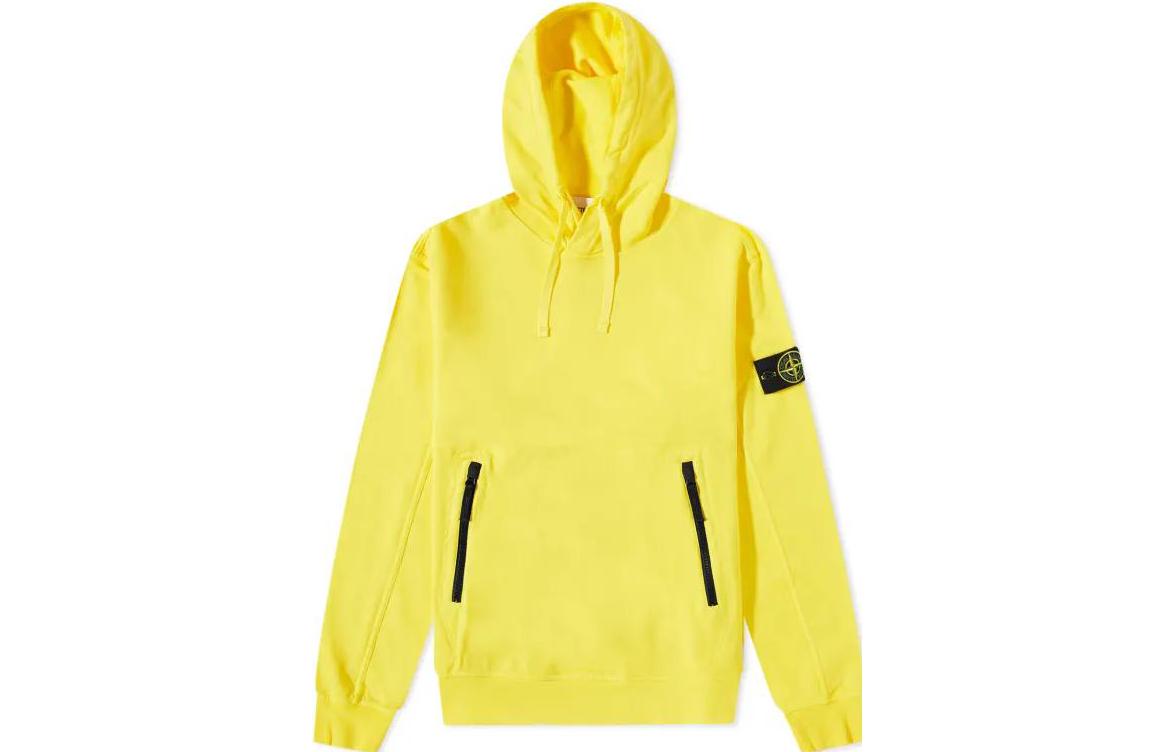 Order STONE ISLAND Hoodie Lelaki Kuning dengan Lencana. 781560452-V0030