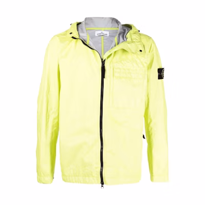 Stone Island Yellow Solid Color Badge Patch Hooded Jacket Men 761540223-V0031