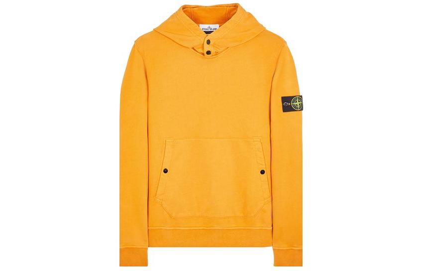 Stone Island Yellow Solid Color Hoodie Pullover Sweatshirt 791561720-V0013
