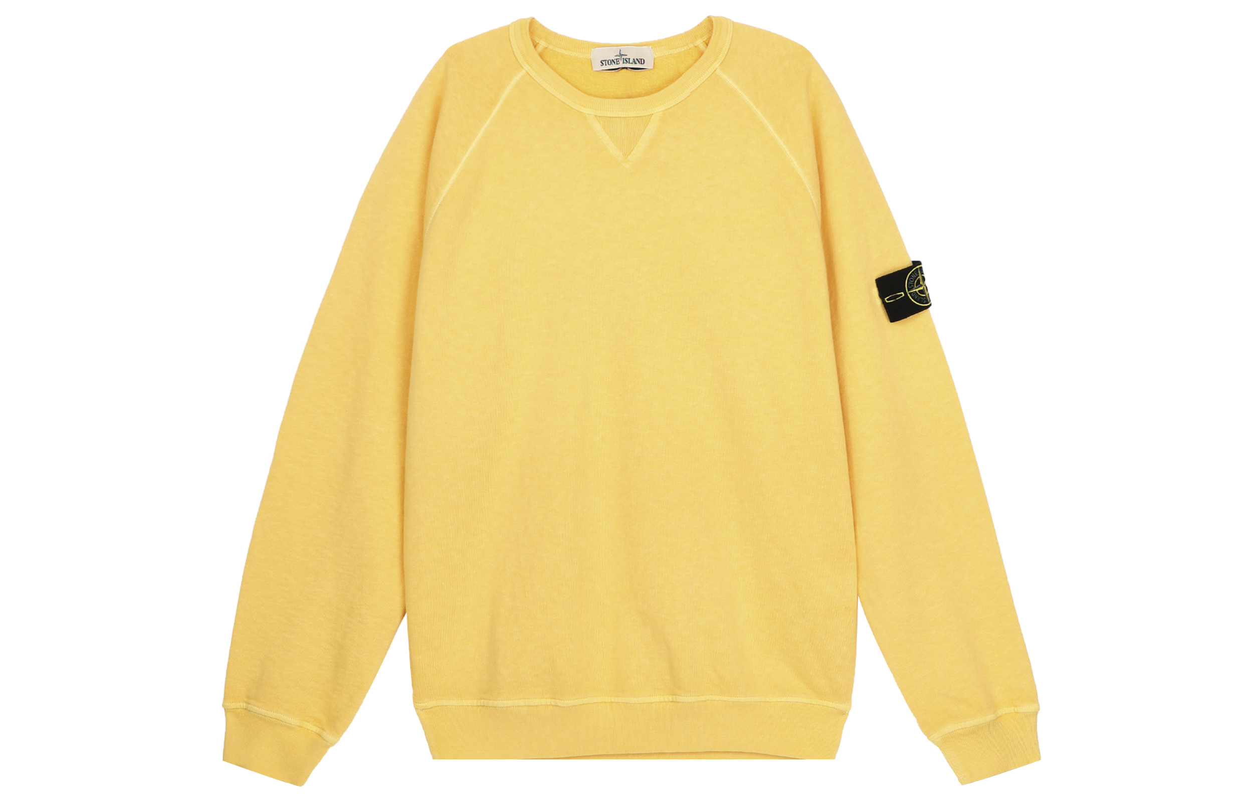 Stone Island Yellow Sweatshirt for Men - Solid Color Design 761566360 V0130