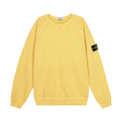 Stone Island Yellow Sweatshirt for Men - Solid Color Design 761566360 V0130