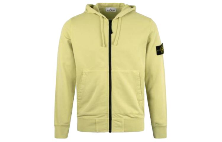 Stone Island Yellow Zip-Up Hoodie 761564251-V0052