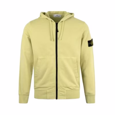 Stone Island Yellow Zip-Up Hoodie 761564251-V0052