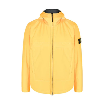 Stone Island Yellow Zip-Up Hoodie Jacket with Logo Patch 771540527-V0030
